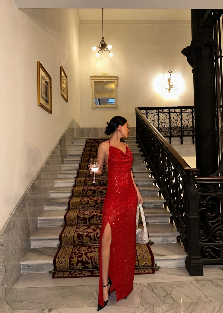 Cowl Neck Midaxi Dress