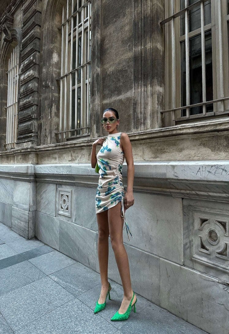 High-Neck Mini Dress