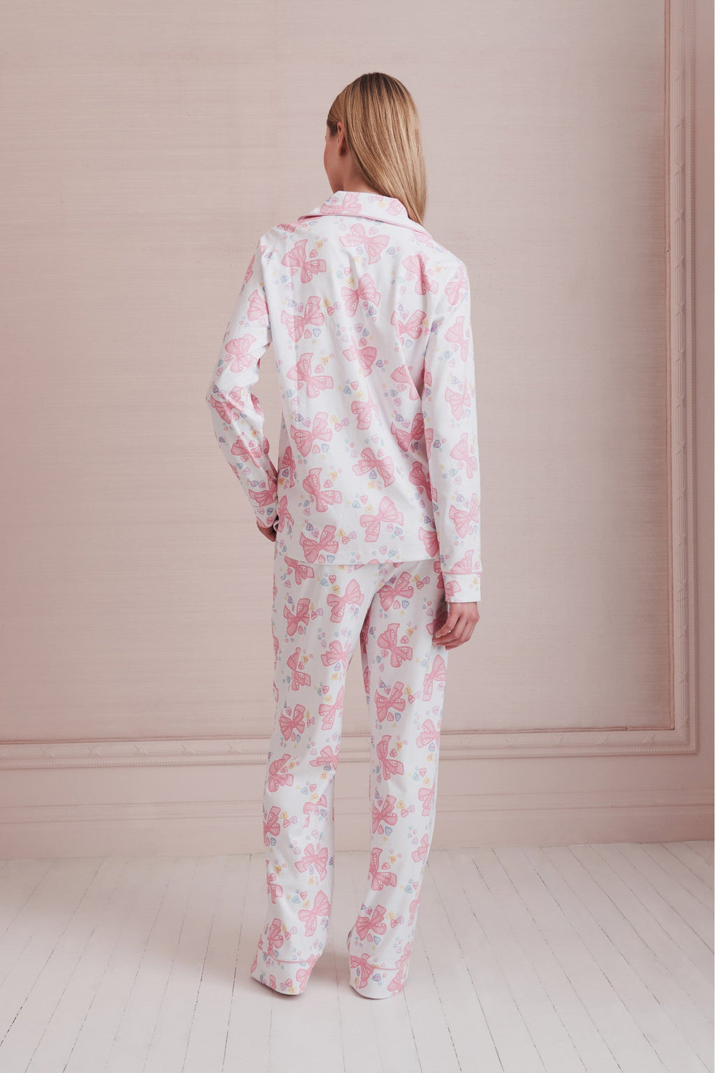 LoveShackFancy x Roller Rabbit Doily Beux Women's Long Sleeve Polo Pajama