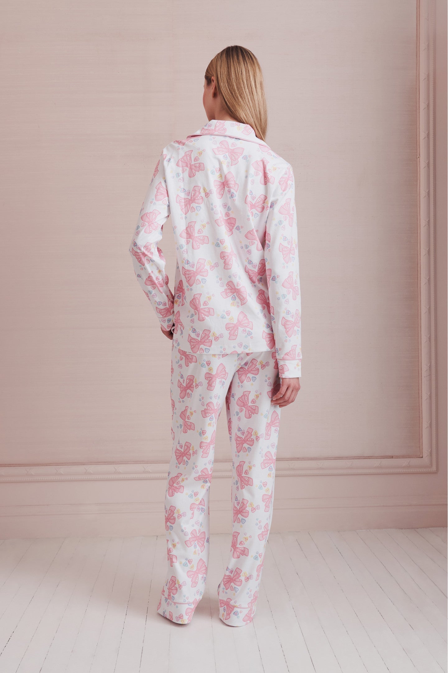 LoveShackFancy x Roller Rabbit Doily Beux Women's Long Sleeve Polo Pajama