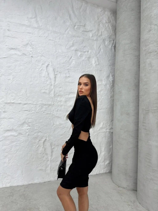 Waist Cut-Out Detail Mini Dress