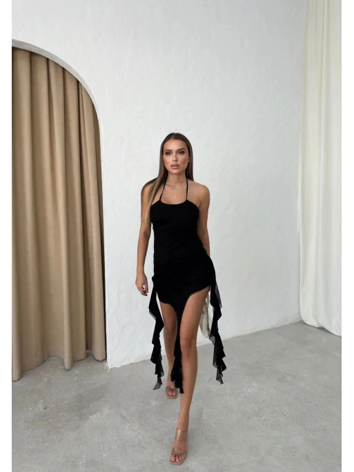 Fringing Detail Mini Dress