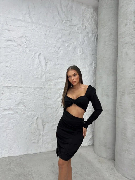 Waist Cut-Out Detail Mini Dress
