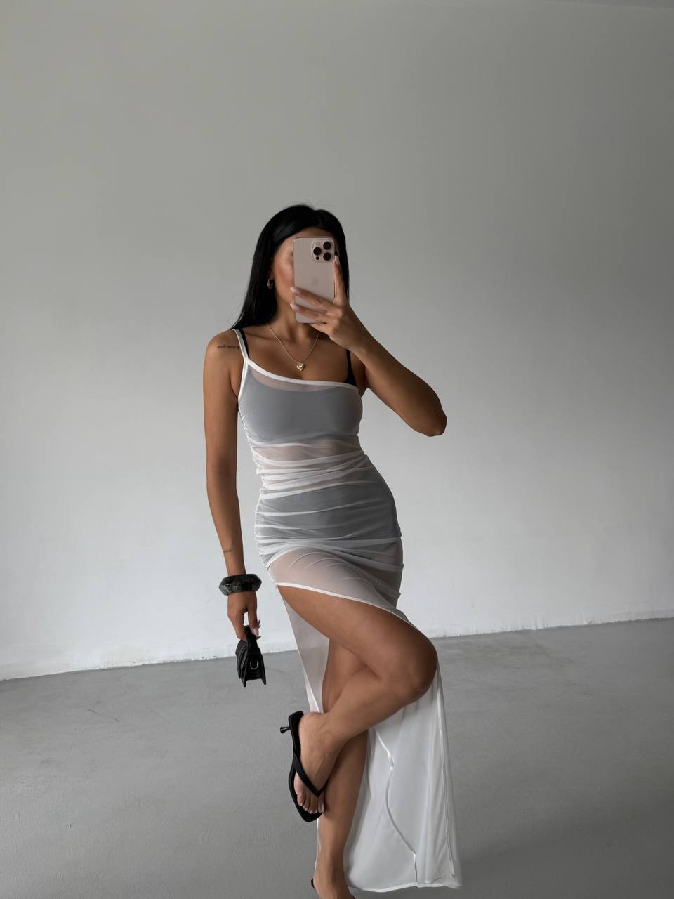 One Shoulder Slit Detail Pareo