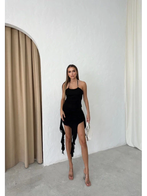 Fringing Detail Mini Dress