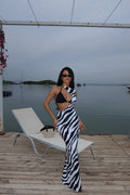 Black & White Zebra Maxi Dress