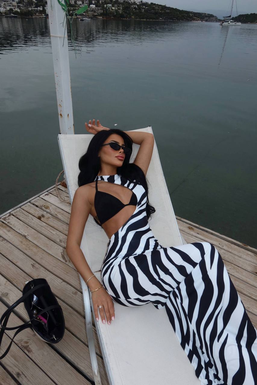 Black & White Zebra Maxi Dress