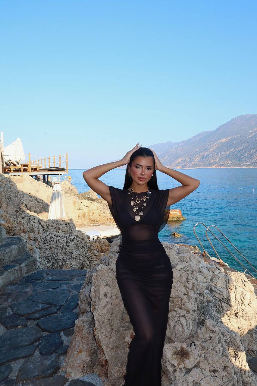 Basic Mesh Maxi Dress