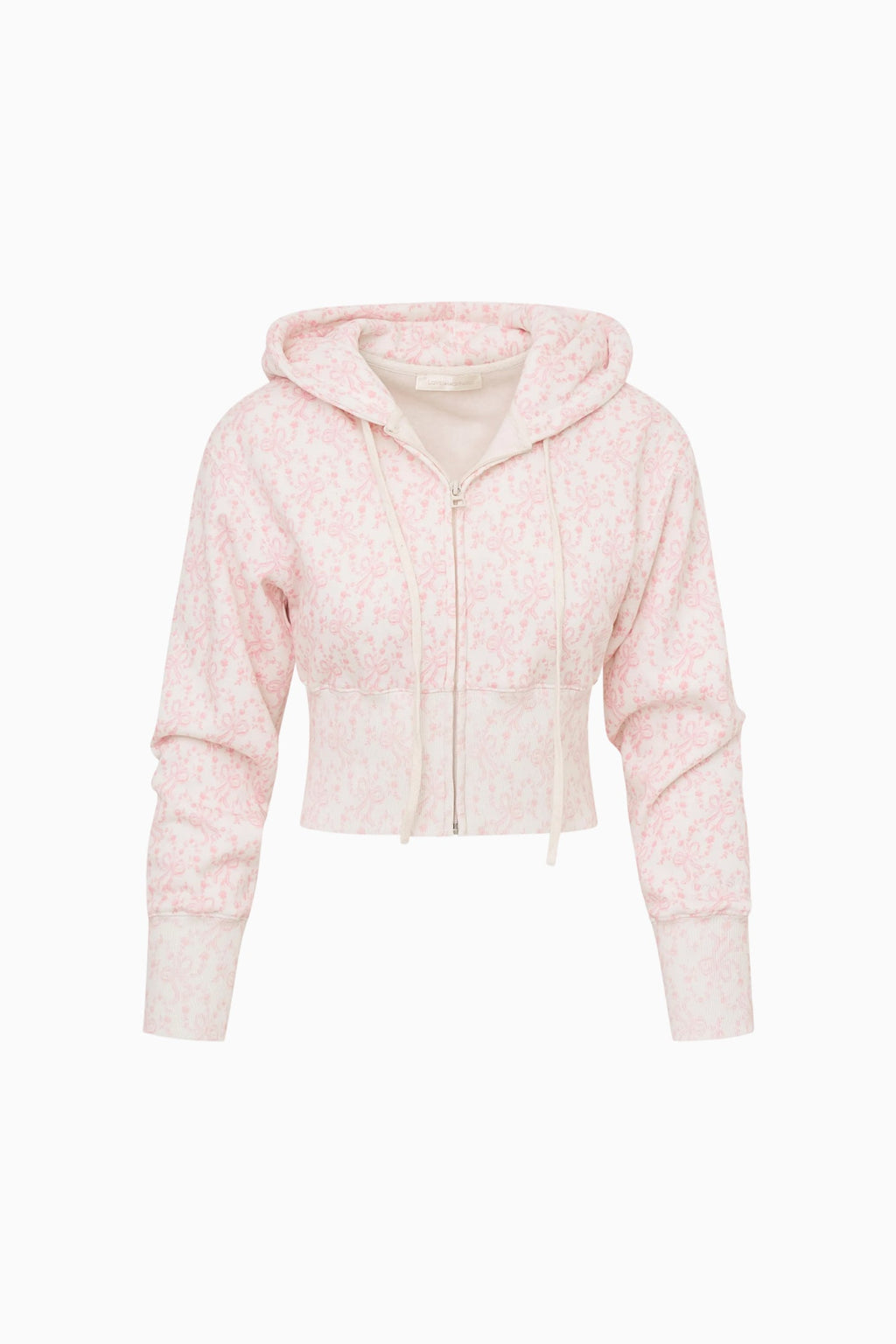 Arienne Cropped Bow Print Hoodie