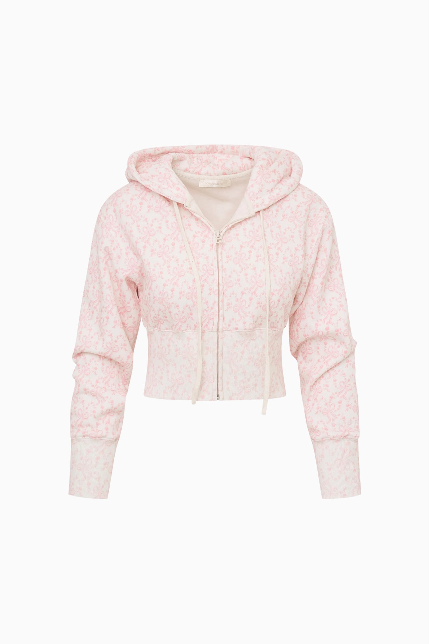 Arienne Cropped Bow Print Hoodie