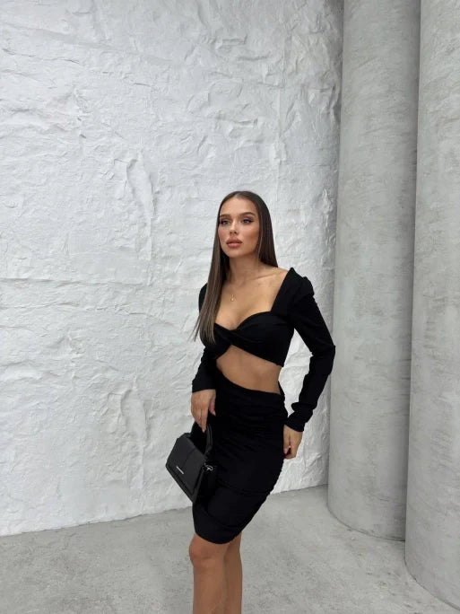 Waist Cut-Out Detail Mini Dress