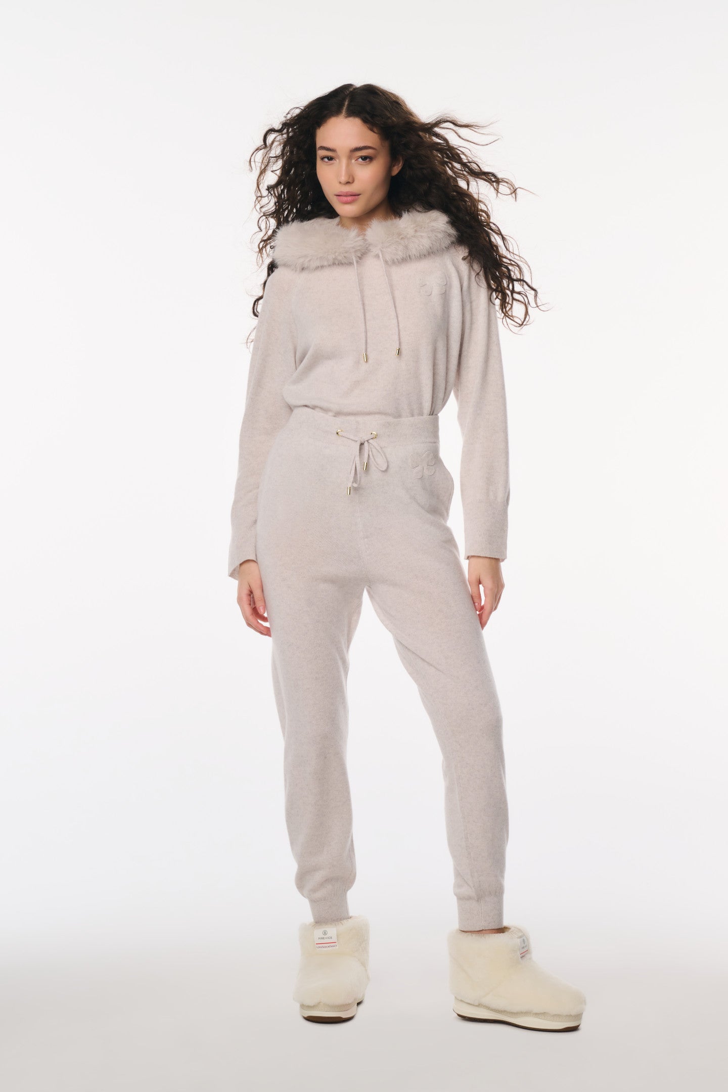 LoveShackFancy x MAX&MOI Bolo Wool-Cashmere Joggers