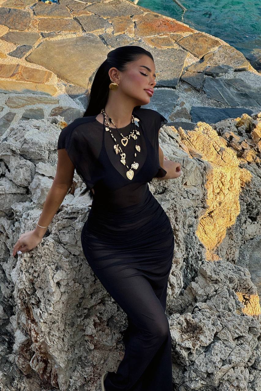Basic Mesh Maxi Dress
