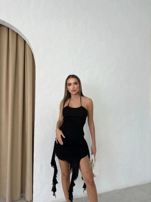 Fringing Detail Mini Dress