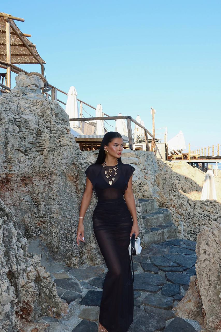 Basic Mesh Maxi Dress