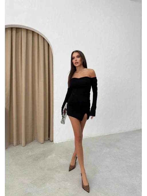 Off The Shoulder Tulle Spanish Sleeve Mini Dress