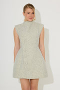 Tweed Button Detail Mini Dress