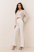 Enly Wool-Blend Wide Leg Pant - CREAM