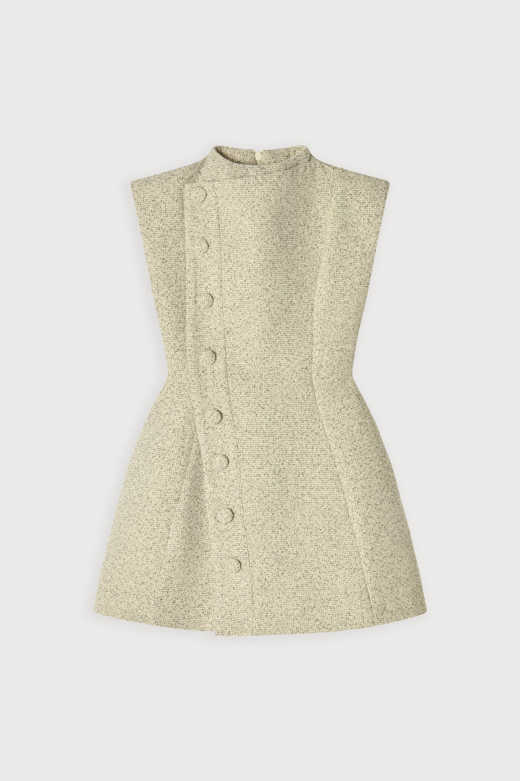 Tweed Button Detail Mini Dress