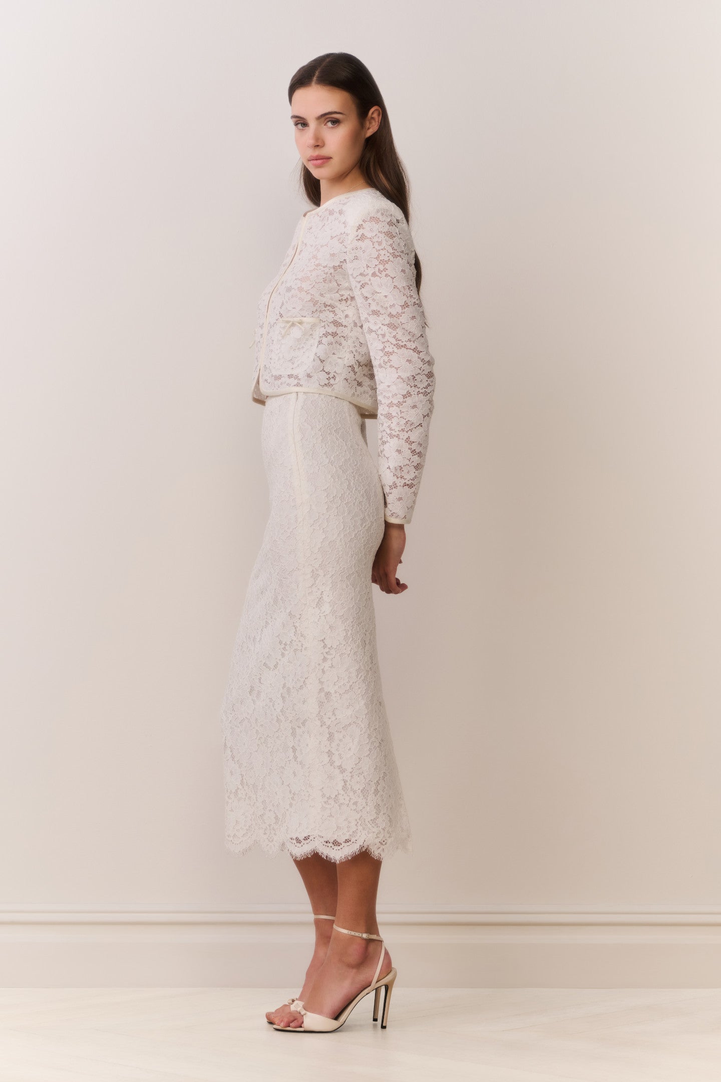 Ilse Lace Midi Pencil Skirt