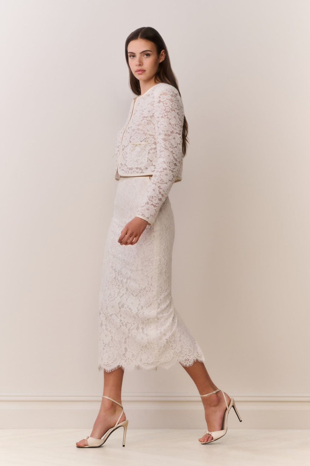 Ilse Lace Midi Pencil Skirt