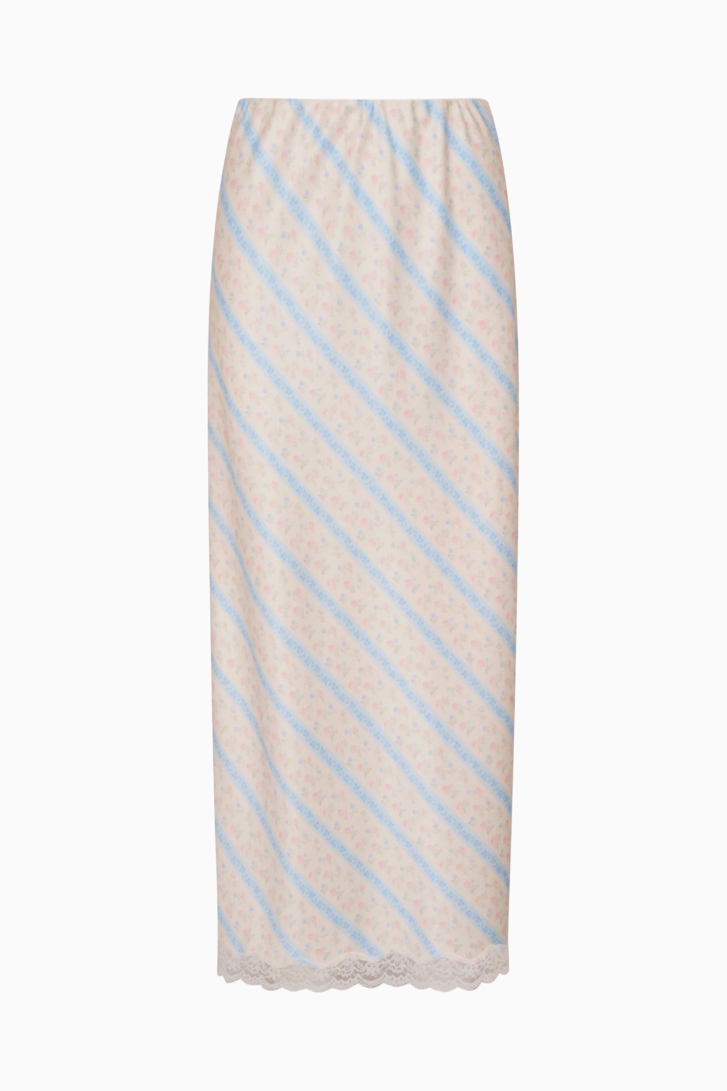 Kalo Floral Stripe Midi Skirt