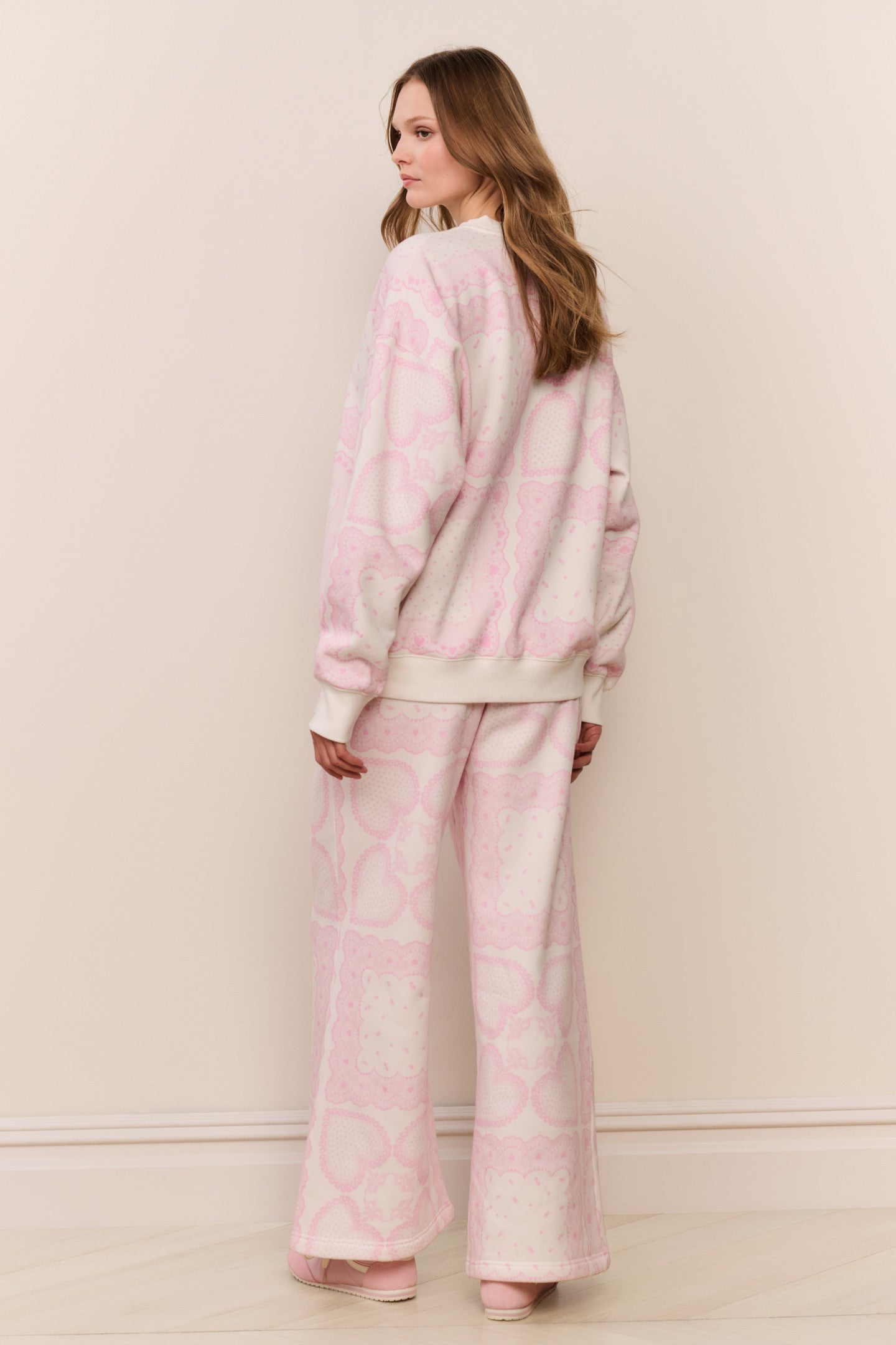 Momo Heart Print Fleece Sweatpant