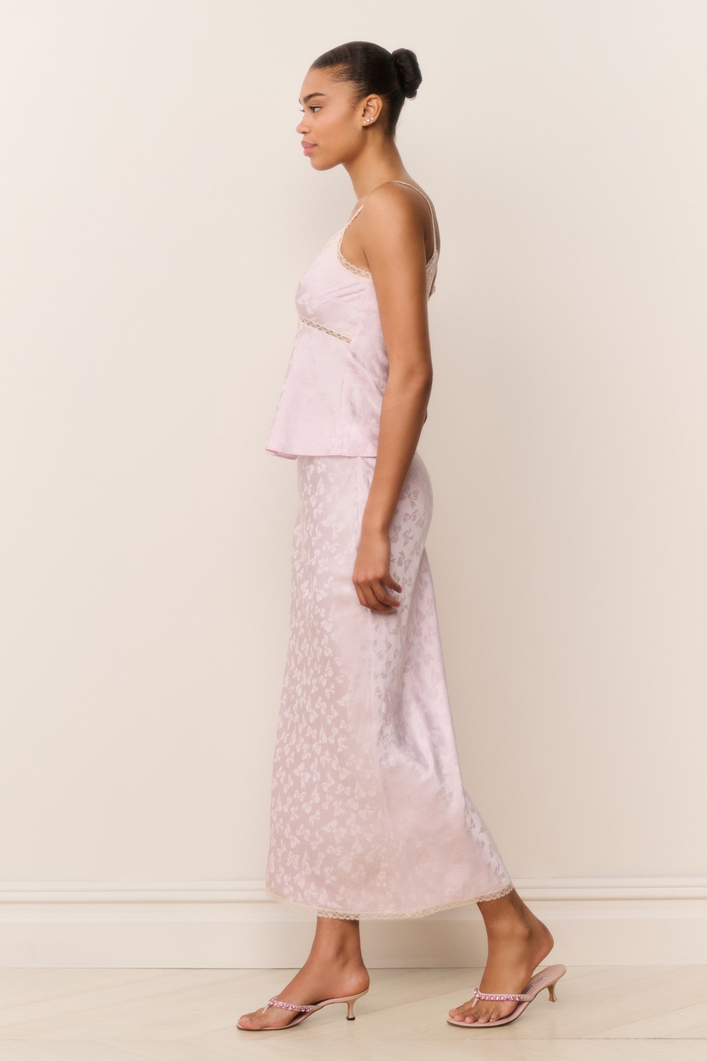 Lirena Silk-Blend Bow Jacquard Top