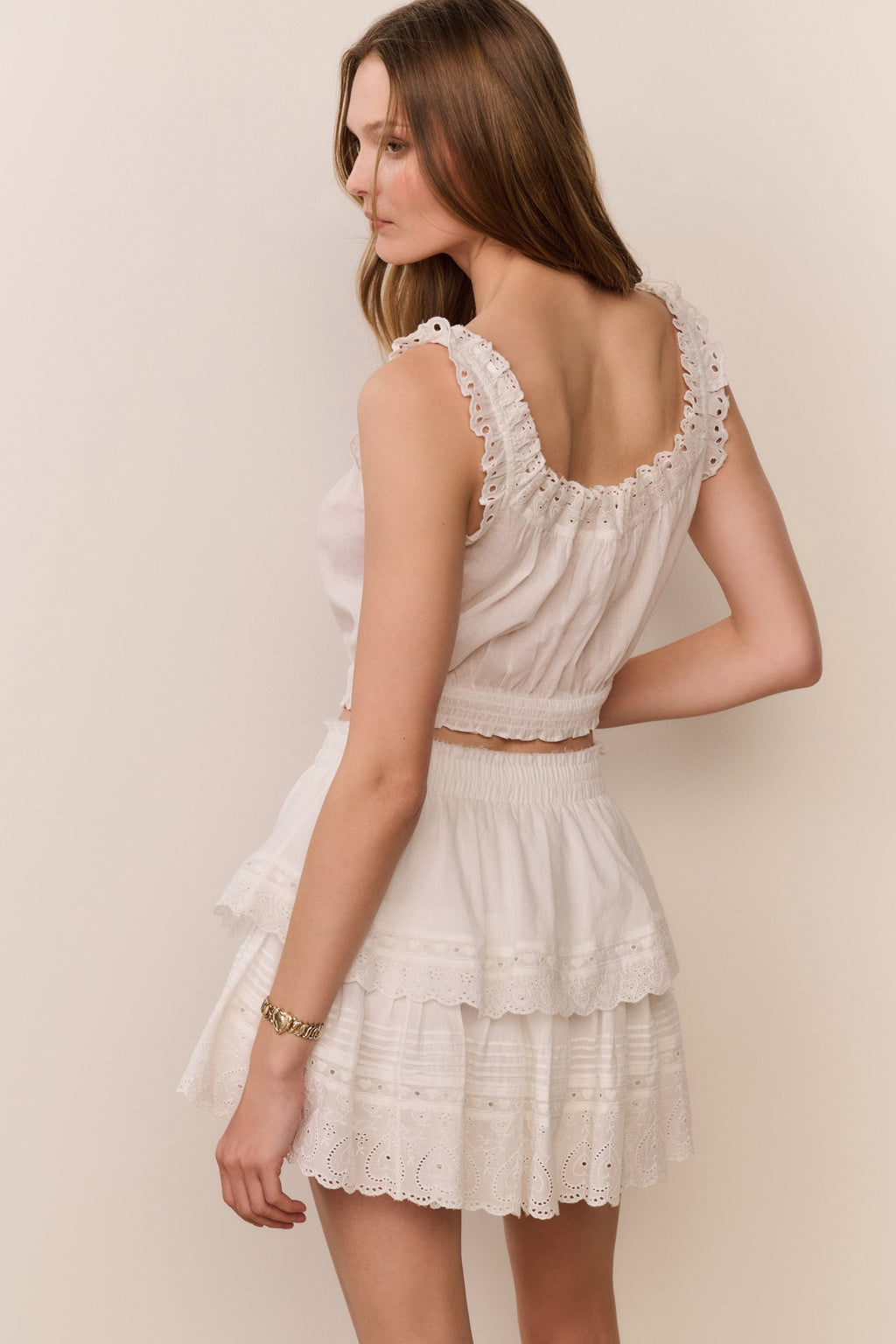 Lupo Heart Eyelet Crop Top