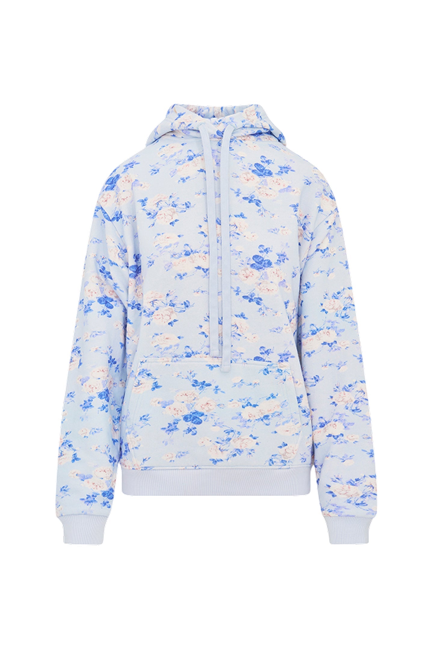 Nacova Floral Cotton Hoodie - WHISPER BLUE