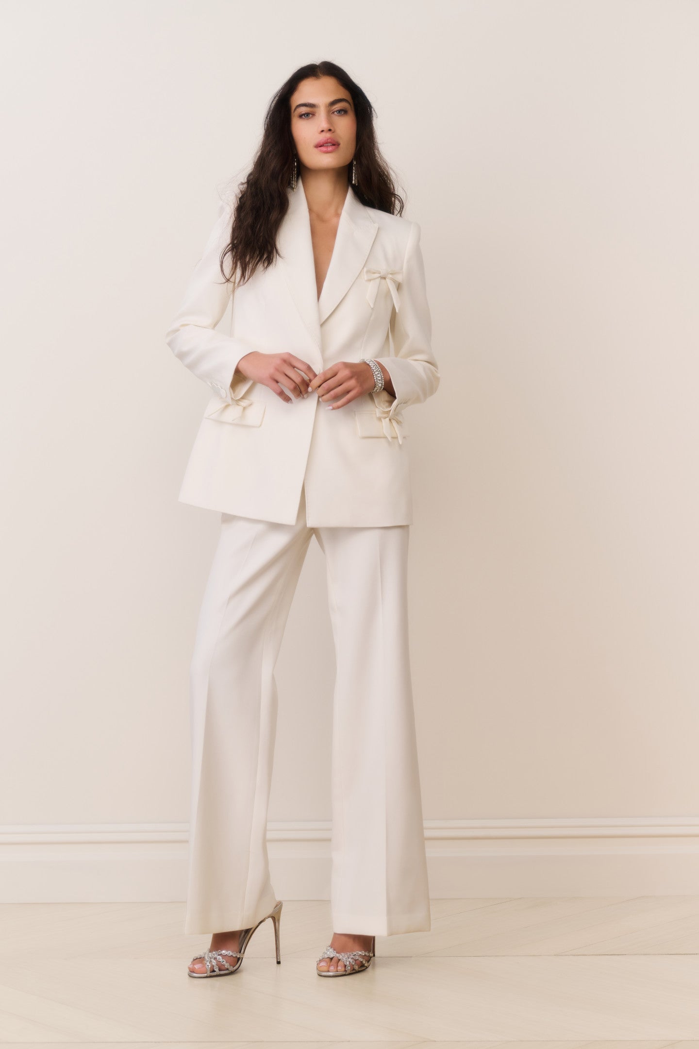 Enly Wool-Blend Wide Leg Pant - CREAM