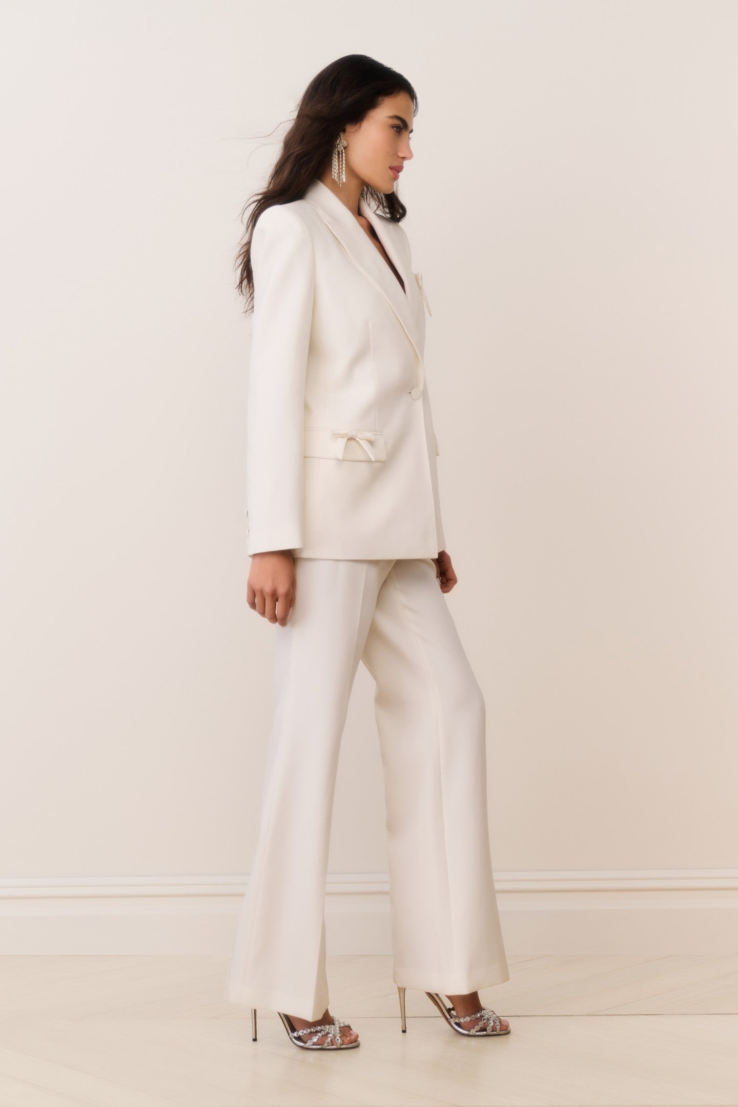 Enly Wool-Blend Wide Leg Pant - CREAM