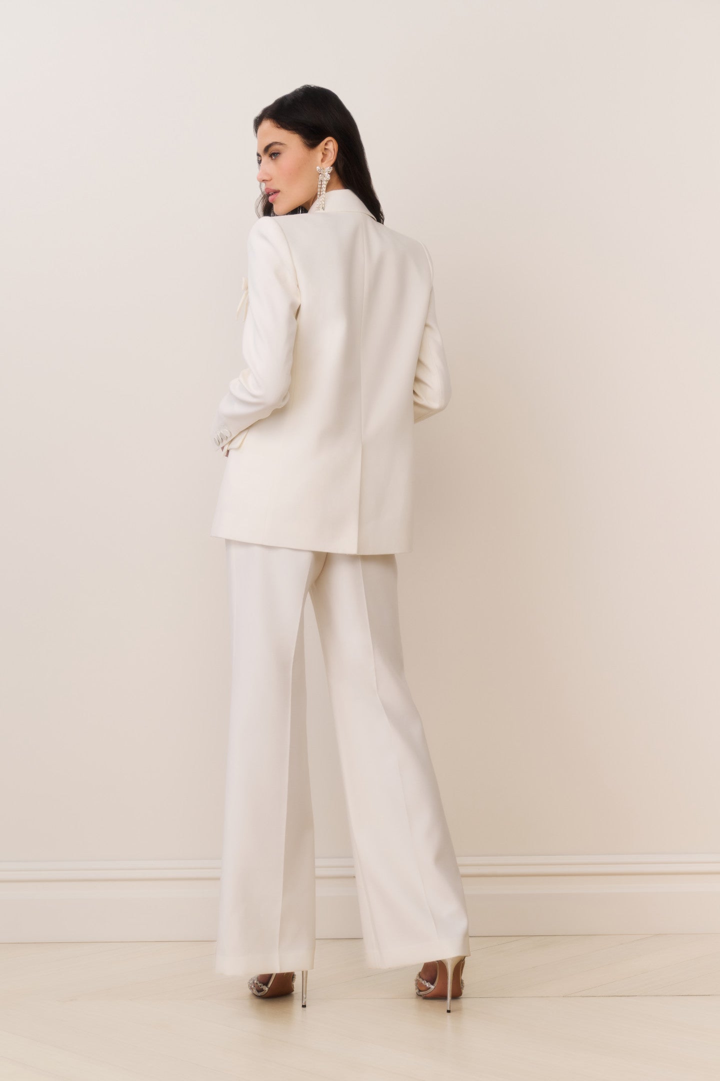 Enly Wool-Blend Wide Leg Pant - CREAM