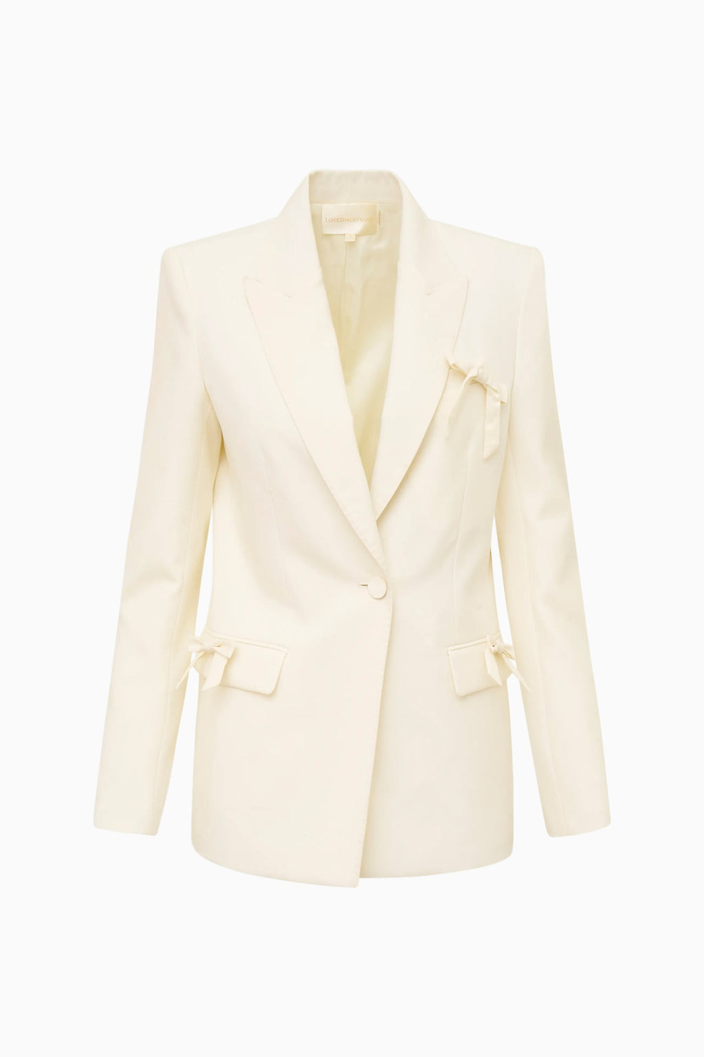 Shayne Wool-Blend Bow-Embellished Blazer - CREAM