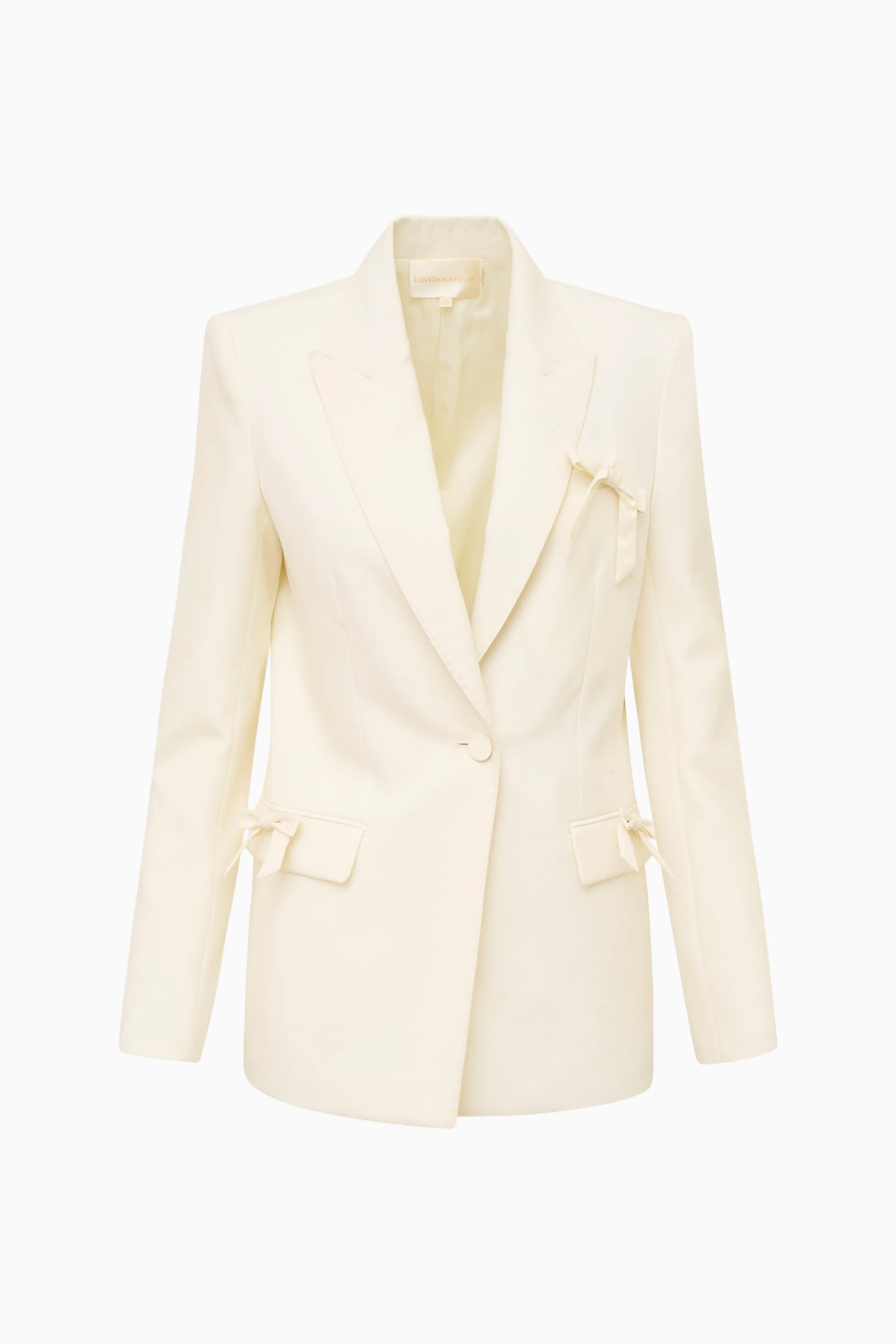 Shayne Wool-Blend Bow-Embellished Blazer - CREAM