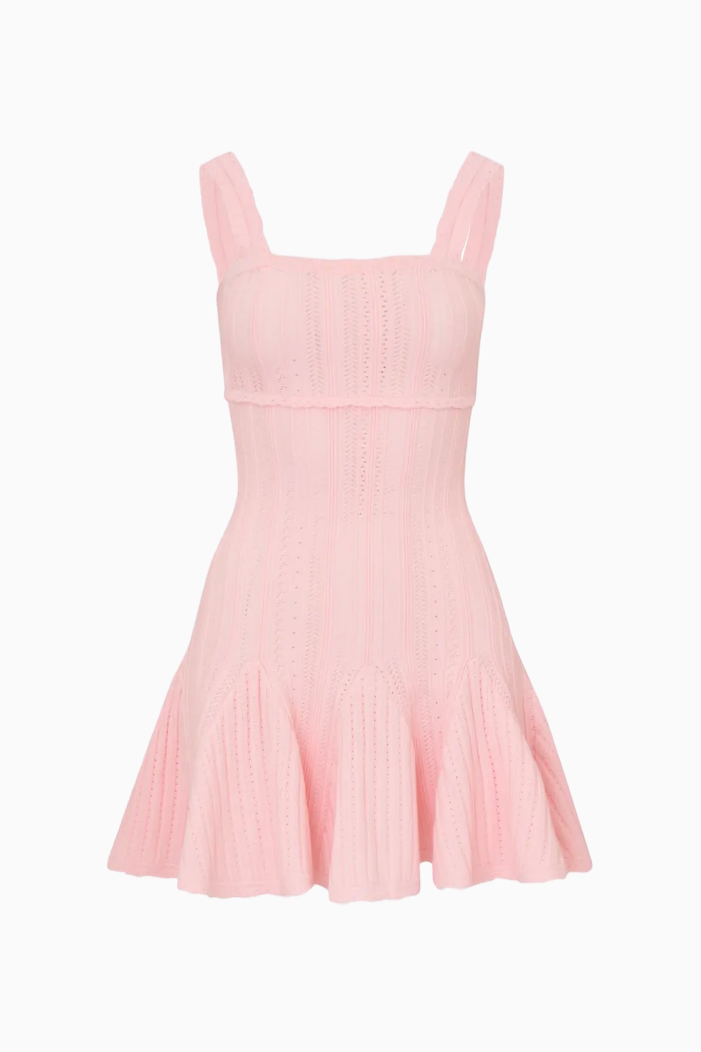 Tabatha Stretch Pointelle Mini Dress - PEACH SORBET