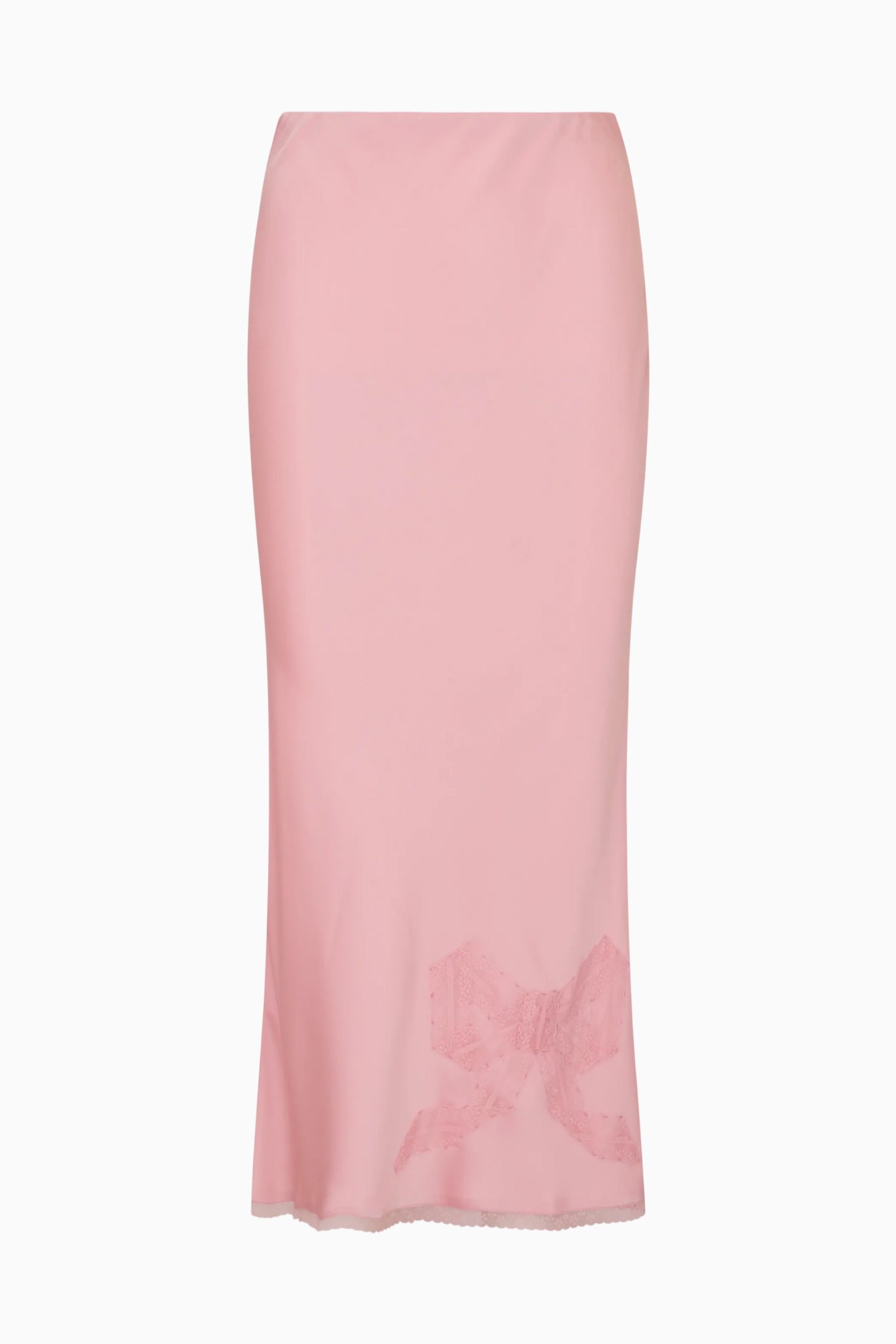 Vallis Lace Bow Satin Maxi Skirt
