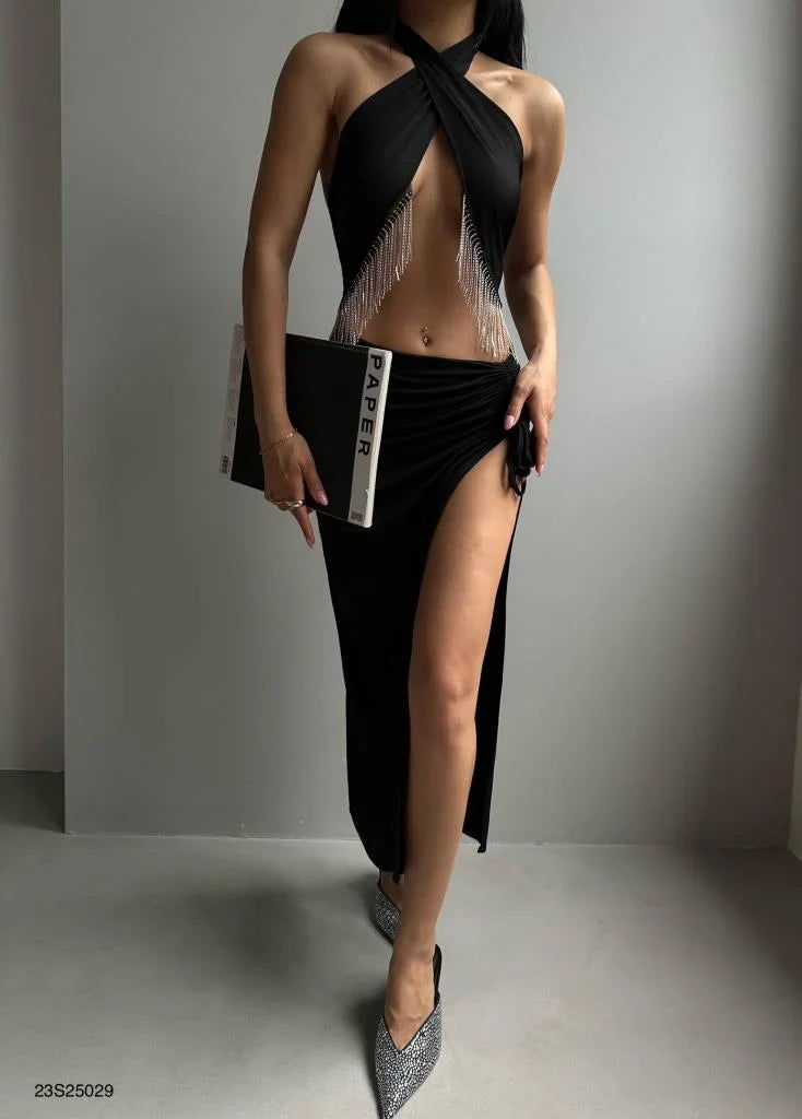 Neck Banded Stone Dress