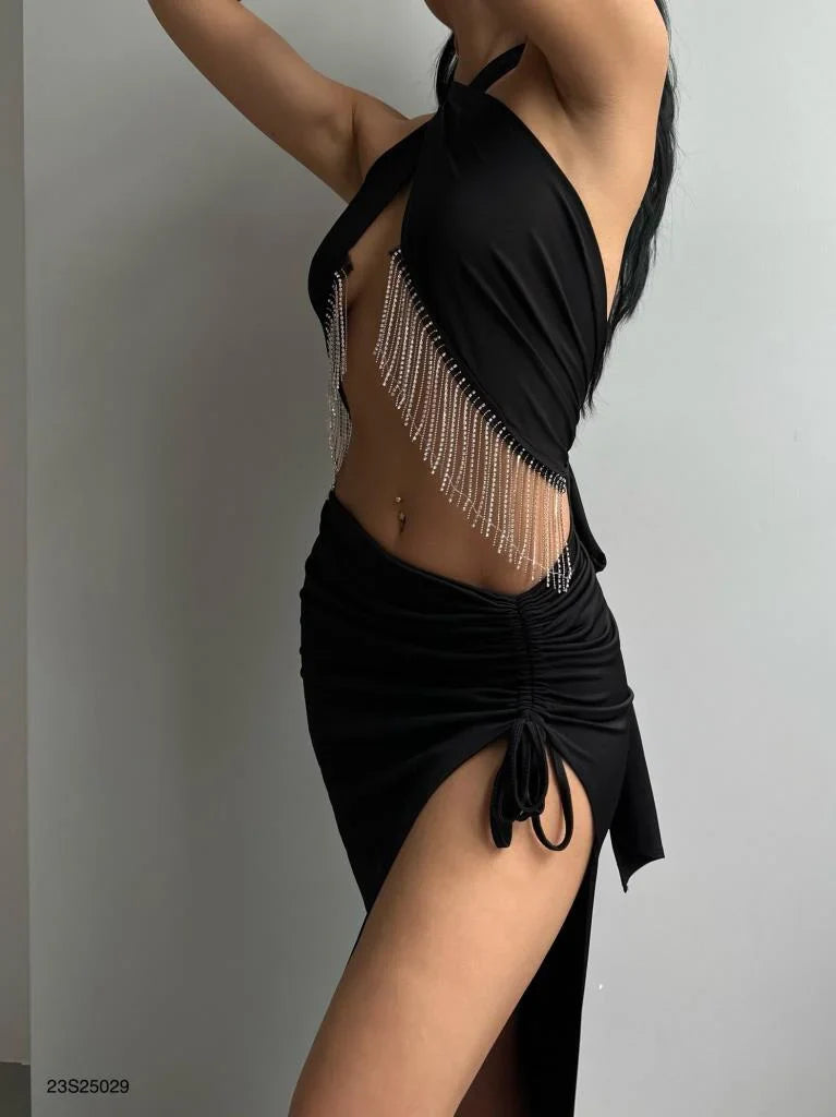 Neck Banded Stone Dress