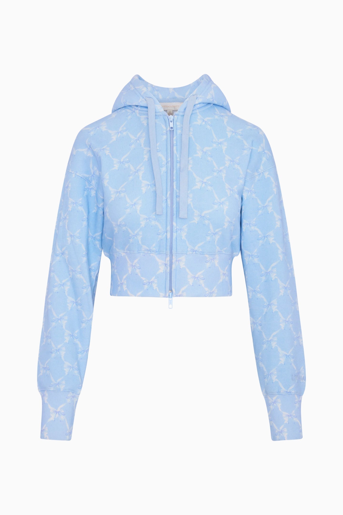 Arienne Cropped Bow Print Hoodie