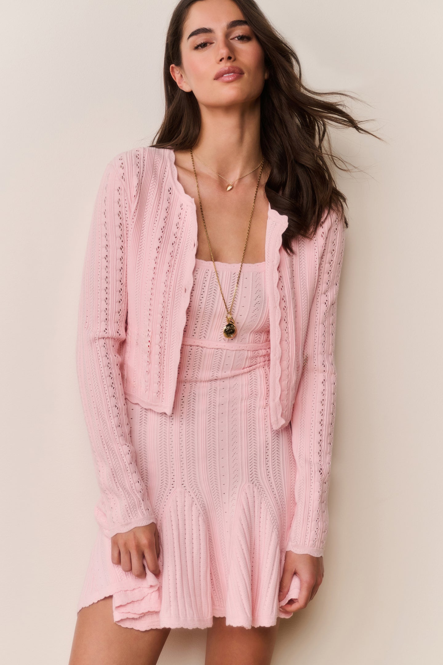 Peridot Stretch Pointelle Cardigan