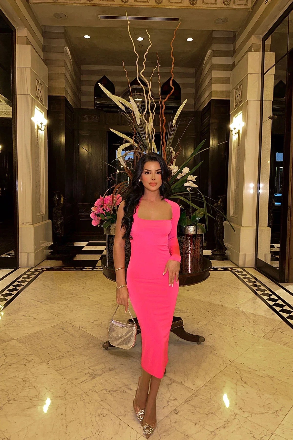 One Arm Back Detail Dress