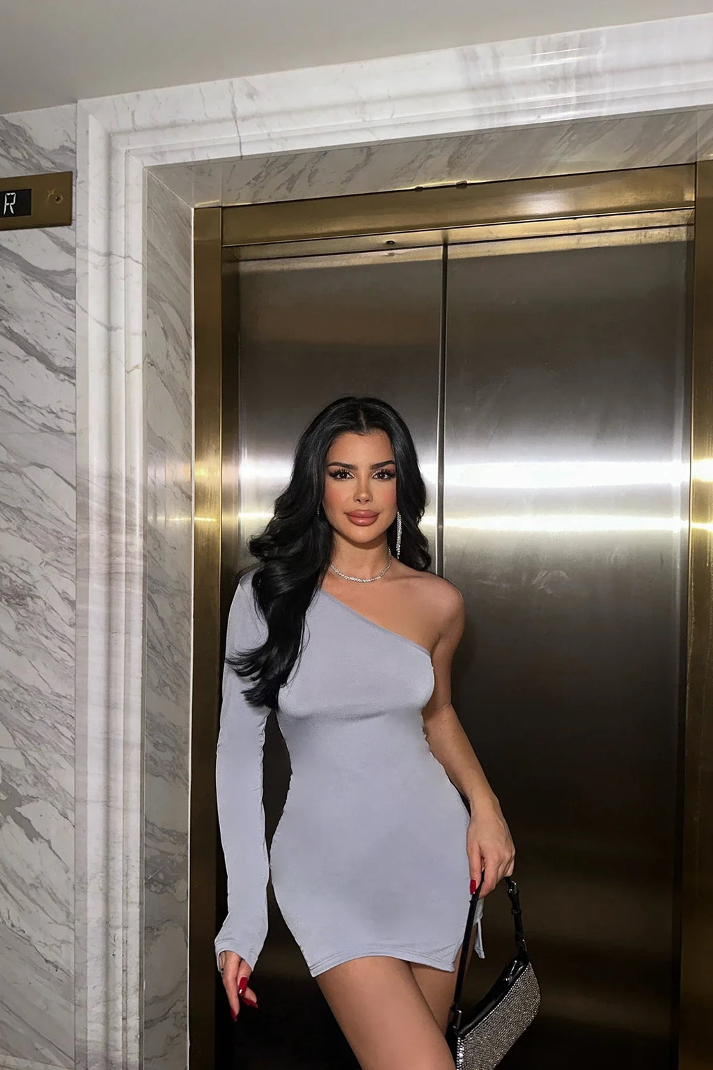 Single Sleeve Mini Dress