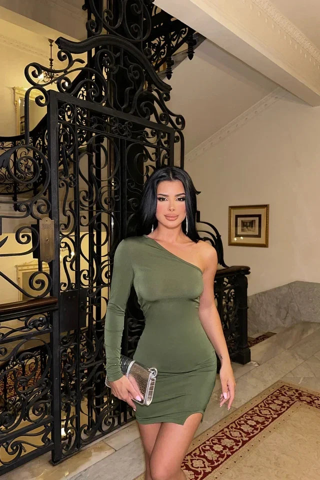 Single Sleeve Mini Dress