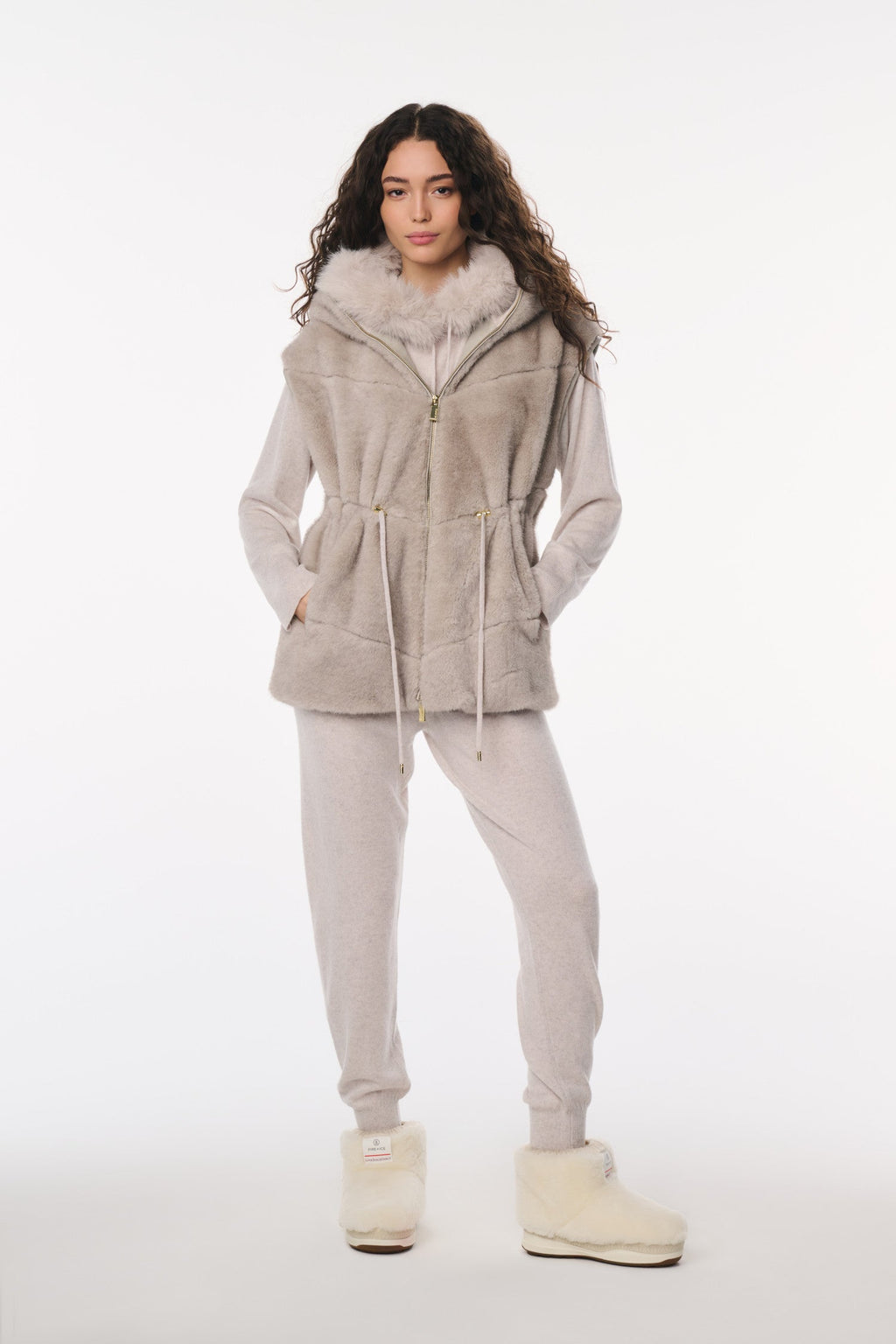 LoveShackFancy x MAX&MOI Bolo Wool-Cashmere Joggers