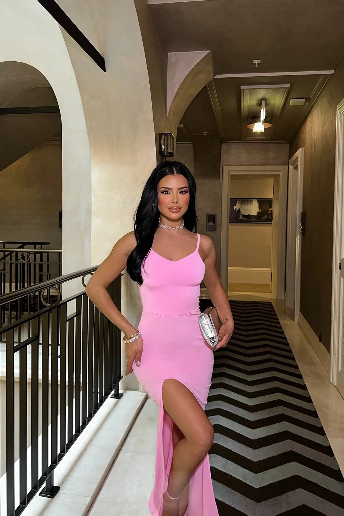 Slit Detail Strap Dress