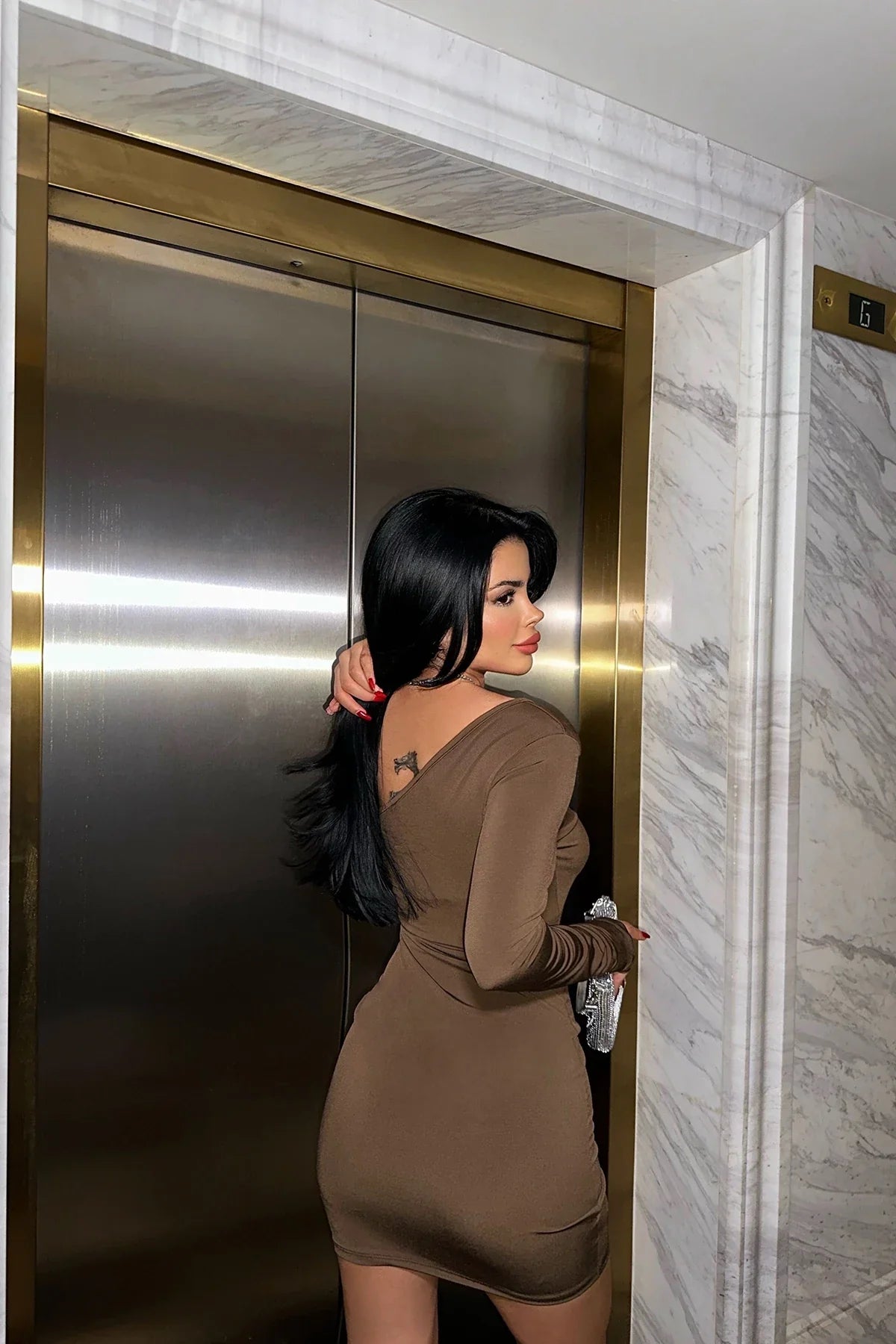 Single Sleeve Mini Dress