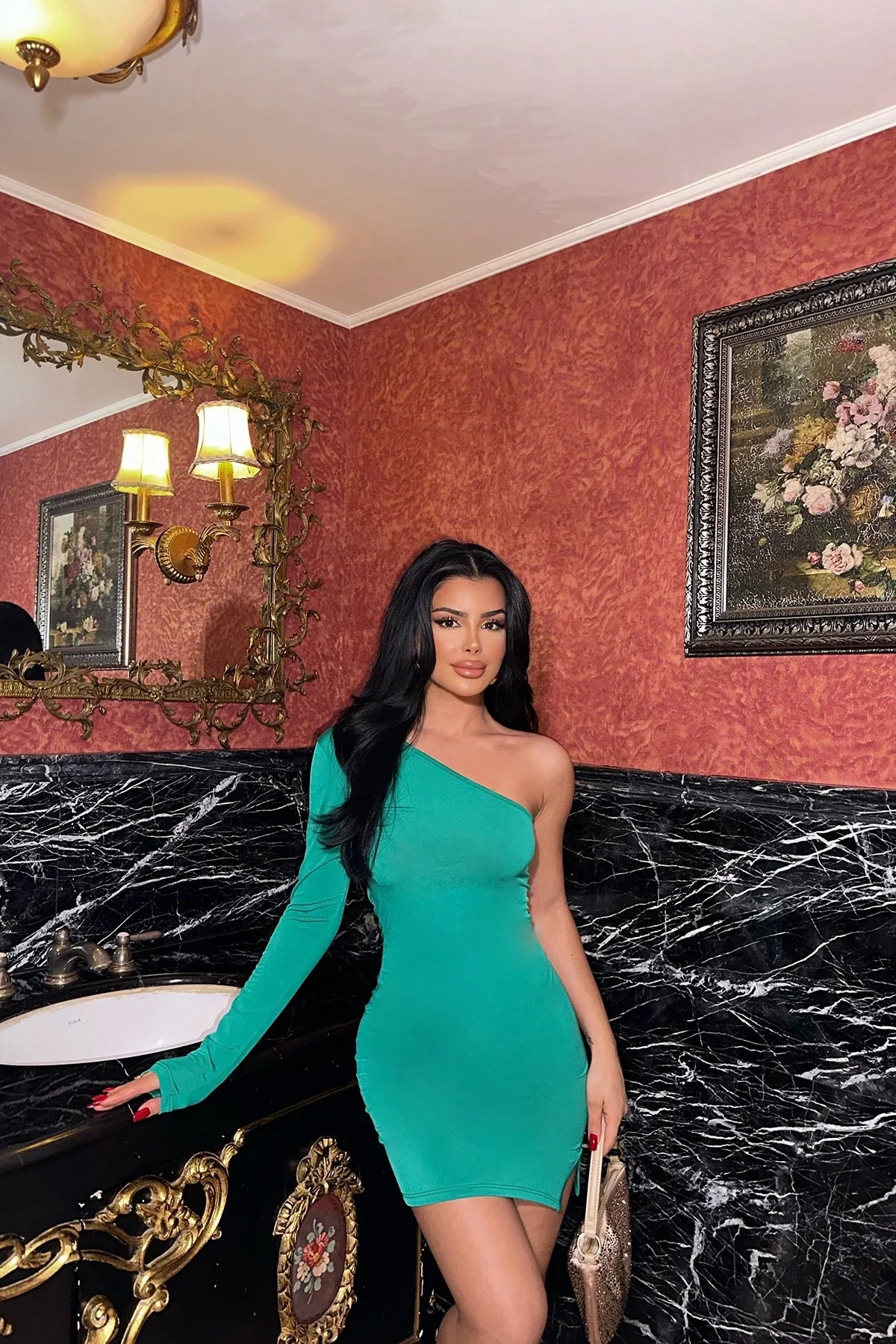 Single Sleeve Mini Dress