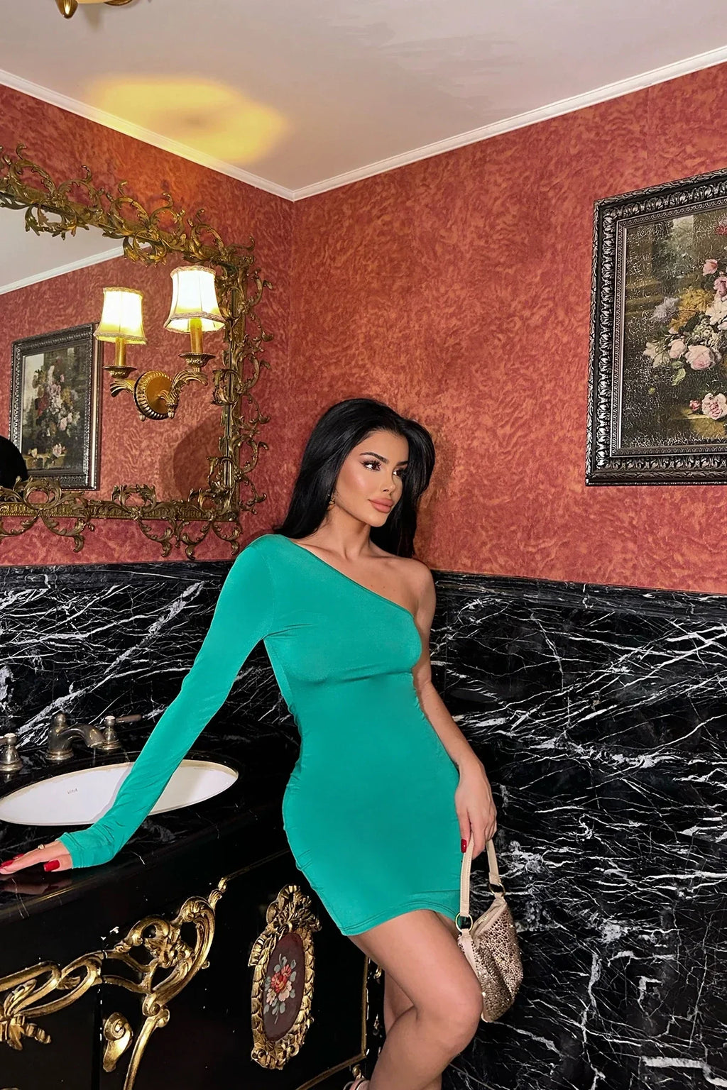 Single Sleeve Mini Dress